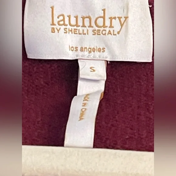 Cashmere Open Cardigan Burgundy Sweater .Laundry by Shellli Segal - Picture 5 of 5